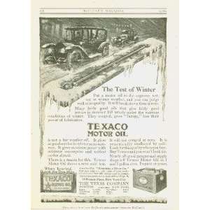    1913 Advertisement Texaco Motor Oil Test of Winter 