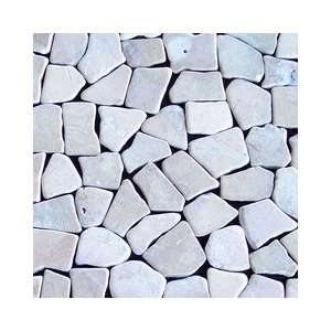    Toemi Tan Flat 12 x 12 Tumbled Marble Mosaic Tile