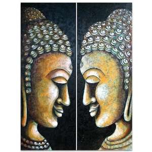   Twin Buddha Meditation~New Art~Unique Paintings~Repro