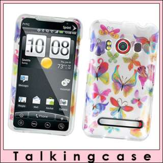 Rainbow Butterfly Hard Case Cover for Sprint HTC Evo 4G  