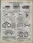 1912 AD Police Leg Irons Brass Knuckles Hand Cuffs Badges Stars Hat 