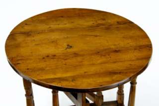 EARLY 18TH CENTURY ANTIQUE YEW WOOD GATELEG TABLE  