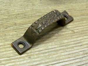 Old Antique Hardware Store Bin Drawer Pull finger tip  