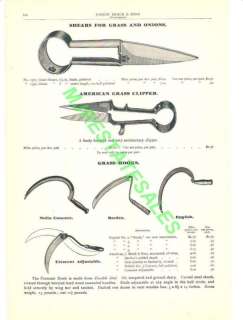 1903 Antique Sheep Shear Grass Hook Knife Catalog AD  