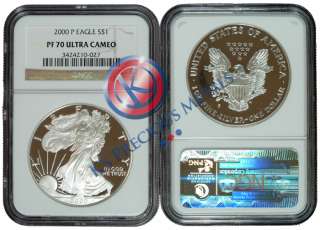 2000 P Proof $1 American Silver Eagle NGC PF70 PF 70 UC  