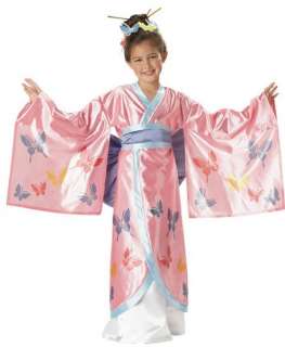 Girls Japanese Geisha Princess Kimono Halloween Costume  