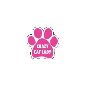  CRAZY CAT LADY Paw Print Car Magnet: Kitchen & Dining