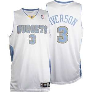 Allen Iverson White adidas NBA Authentic Denver Nuggets 