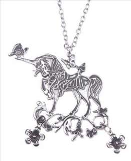 Unicorn Bird Horse Butterfly Silver Pendant Necklace  