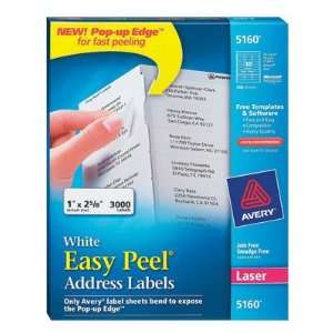  Avery White Easy Peel Address Labels For Laser Printers 1 X 2 5/8 