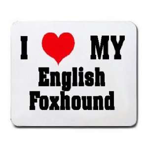  I Love/Heart English Foxhound Mousepad: Office Products