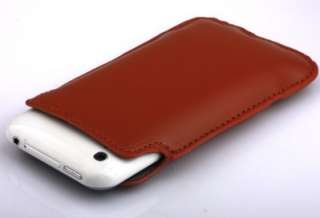 Genuine Leather Pouch Case Skin Cover Protector Apple iPhone 4G  