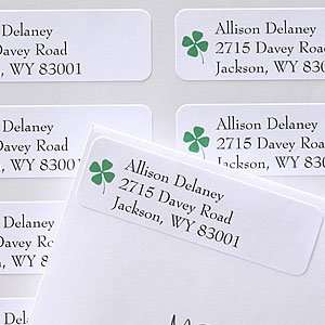  Four Leaf Clover Personalized Return Address Labels 
