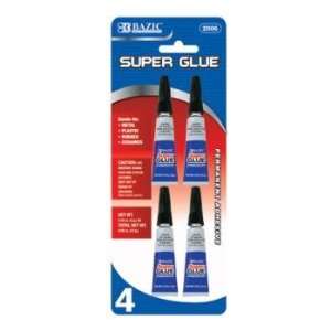  BAZIC Super Glue , 3 grams 0.10 ounces, 4 Per Pack Office 