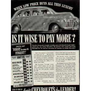   IT WISE TO PAY MORE?  1941 Chevrolet Ad, A2518 