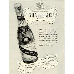   Association Gordon Rouge Bottle Alcoholic Beverage   Original Print Ad