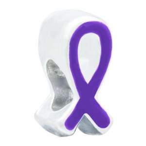 Soufeel Purple Cancer Awareness Silver Plated Style European Charm 