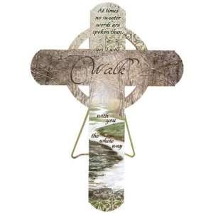  Living Victoriously White Path Cross Plaque