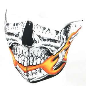  New Skull Flames Neoprene Half Face Mask Muzzle Motorcycle 