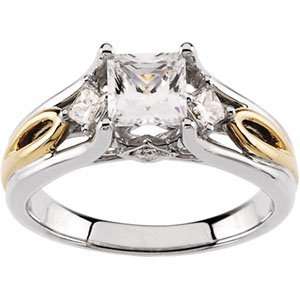  Two Tone Diamond Semi mount Engagement Ring: Diamond 