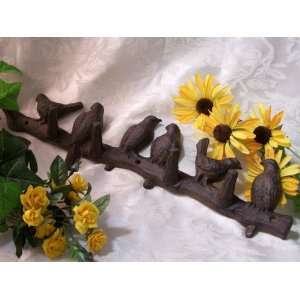  Cast Iron Birds On Branch Wall Hook Plaque: Home & Kitchen