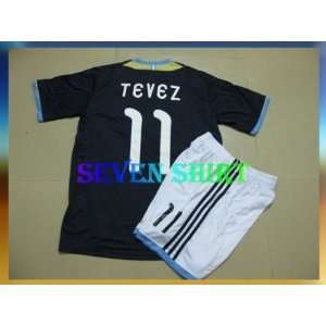  tevez 11 argentina 11/12 away soccer jersey football shirt 