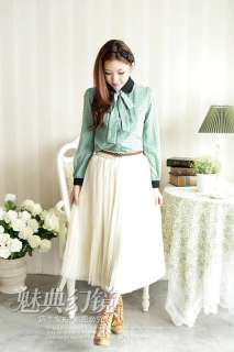 Candy Color Pleated Fairy Stunning Chic Chiffon Loose Full Long Skirt 