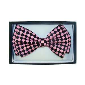  Pink and Black Squares Bow Tie
