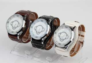 Lot Of 3 PCS Classic Design Men Leather Fashion Quartz Movement Watch 