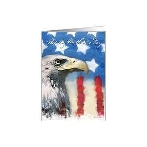  Eagle and Flag   Troop support Mothers Day card Card 
