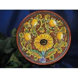  Tuscan Sunflower Rosso Jumbo Serving Platter from Italy 