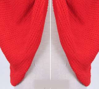 Korea New Women Pullover Bowknot V neck Knitted Sweater Jumpers Shrug 