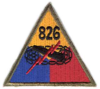 Original WWII US Army 826th Armored Patch  