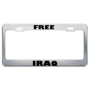 Free Iraq Patriotic Patriotism Metal License Plate Frame Holder Border 