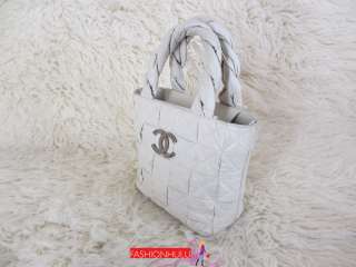   Patchwork Mini Off White Tote with Twisted Handle Handbag  