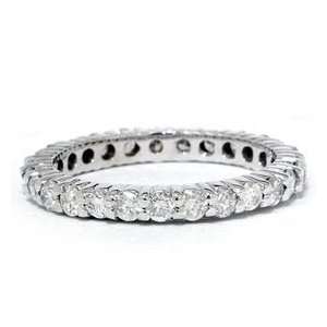  1.00CT Prong Diamond Eternity Ring 14K White Gold: Jewelry