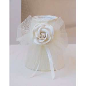  Cream Chandelier Shade with Tulle bow
