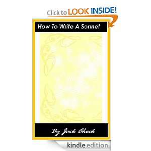  How to write a sonnet eBook Jack Check Kindle Store