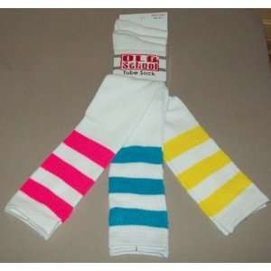   Pairs Womens/Girls Neon Color Knee High Tube Socks 