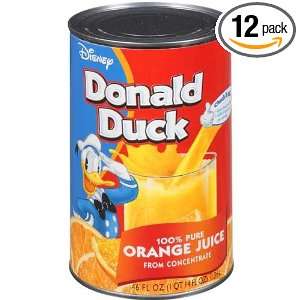 Donald Duck Unsweetened Grapefruit Juice, 46 Ounce Cans (Pack of 12)
