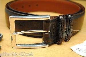 Torino Leather Belt, Mens, Scotch Grain Calf, Brown, 40mm, Size 34 