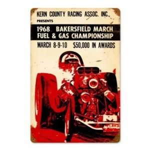  Bakersfield 1968 Drag Race Vintage Metal Sign: Home 