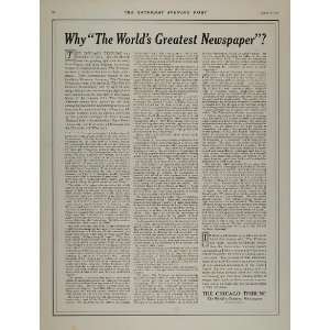 1913 Ad Chicago Tribune Worlds Greatest Newspaper NICE 