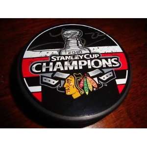  Signed Troy Brouwer Hockey Puck   2010 Stanley Cup #1 