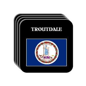  US State Flag   TROUTDALE, Virginia (VA) Set of 4 Mini 