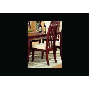   Cherry Finish Wood Side Dining Chair Set of Two Chairs: Home & Kitchen