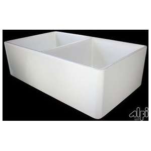  32 in. Smooth Double Bowl Fireclay Farmhouse Kitchen Sink 