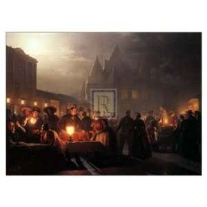   Market Scene   Poster by P. Van Schendel (35 x 26)