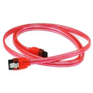 SATA2 Cables w/Locking Latch / UV RED   36 Inches 