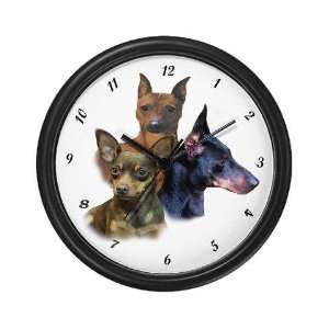 Miniature Pinscher Trio Pets Wall Clock by CafePress 